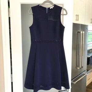 NWOT Parker Sleeveless Navy Cory Sheath Midi Dress Cutout Career- Medium